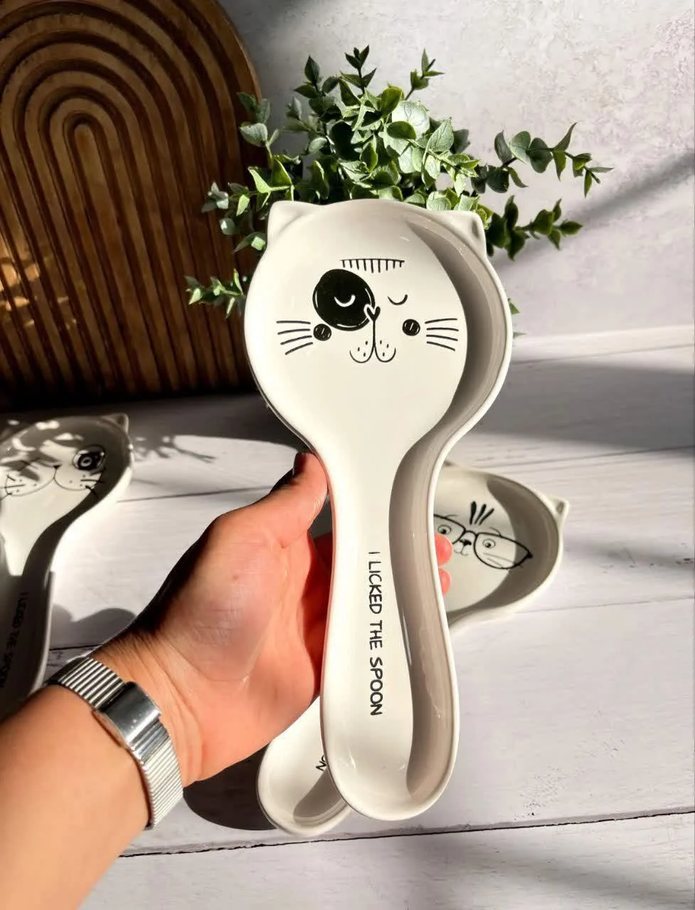 عکس محصول جا قاشقی کنار گازی گربه سرامیک | 123 رسید